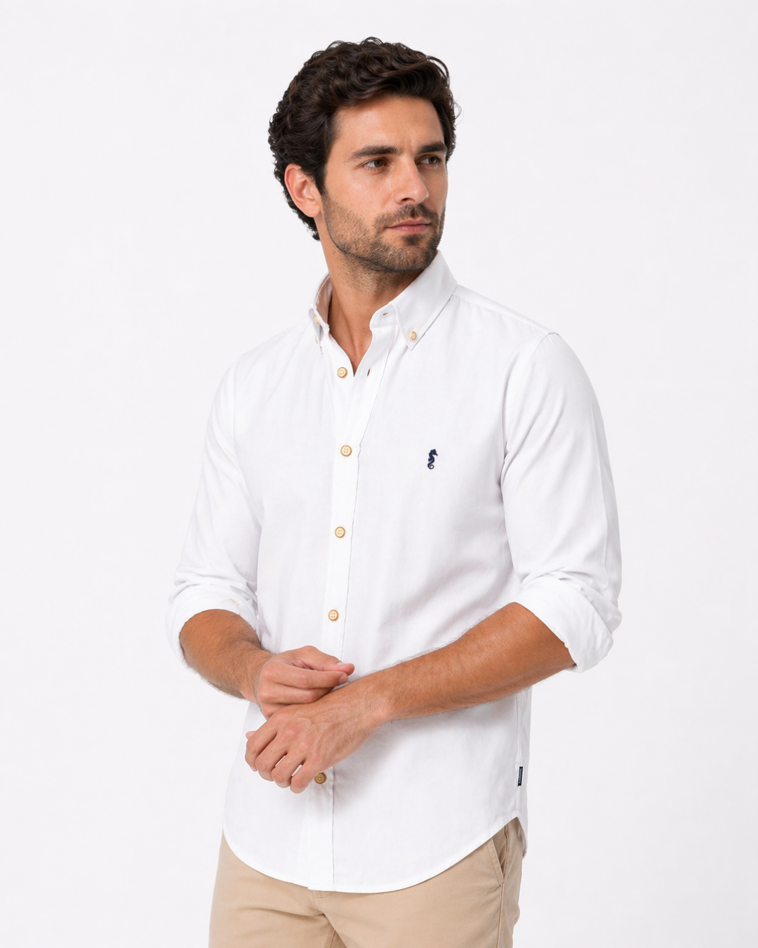Camisa Manga Larga Oxford Premium Blanca