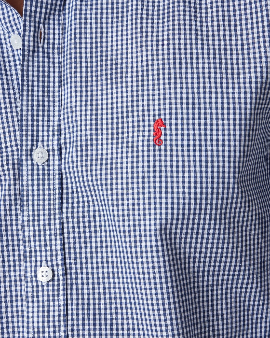 Camisa 100% Algodón Manga Larga Cuadros Azul Oscuro