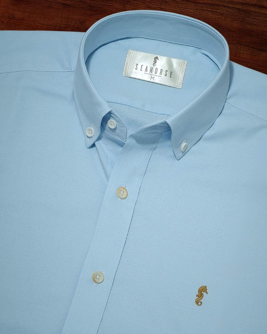 Camisa Manga Larga Oxford Premium Azul Aguamarina - Seahorse Colombia